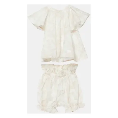 Dior Kids White/Pink Printed Cotton Top and Shorts Set M