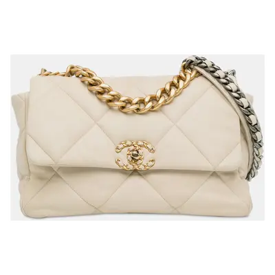 Chanel Beige Large Lambskin Flap