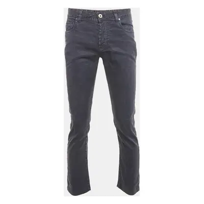 Loro Piana Blue Linen Blend Buttoned Pants