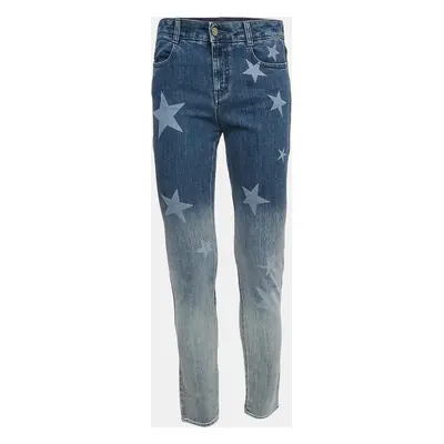 Stella McCartney Blue Washed Star Print Denim Jeans Waist 28"