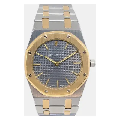 Audemars Piguet Black 18k Yellow Gold Stainless Steel Royal Oak Quartz Women's Wristwatch mm