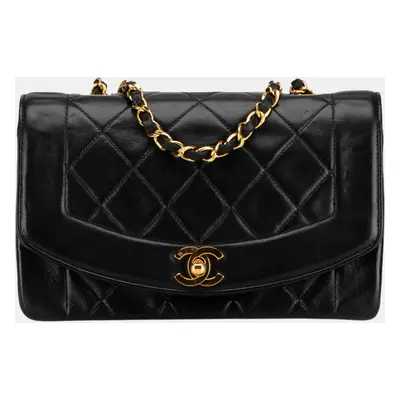 Chanel Black Small Lambskin Diana Flap