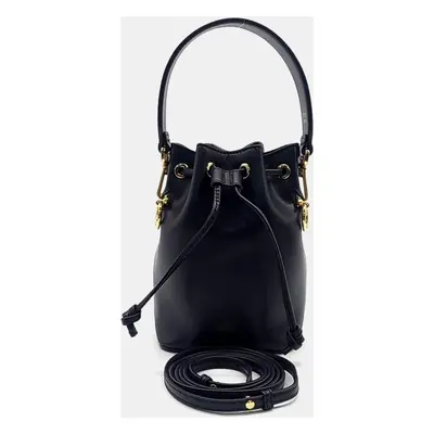 Fendi Black Leather Montresor Bucket Mini Bag