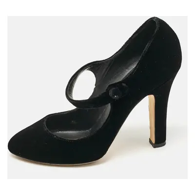 Dolce & Gabbana Black Velvet Mary Jane Pumps Size