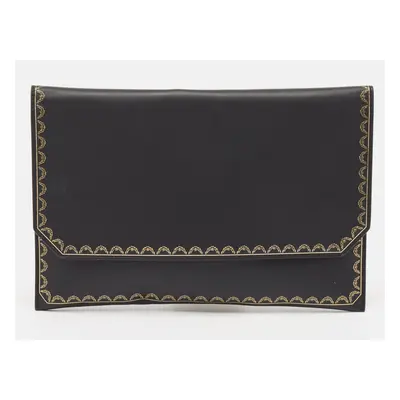 Cartier Black Leather Guirlande de Cartier Clutch