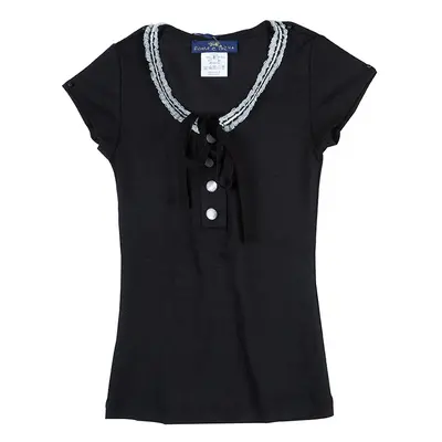 Roma e Tosca Black Lace Trim Tshirt