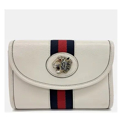 Gucci White Leather Rajah Mini Crossbody Bag