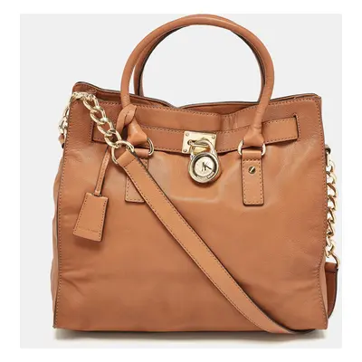 Michael Kors Brown Leather Large Hamilton North South Tote