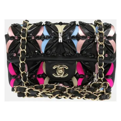 Chanel Multicolor Leather Turnlock Single Flap Bag