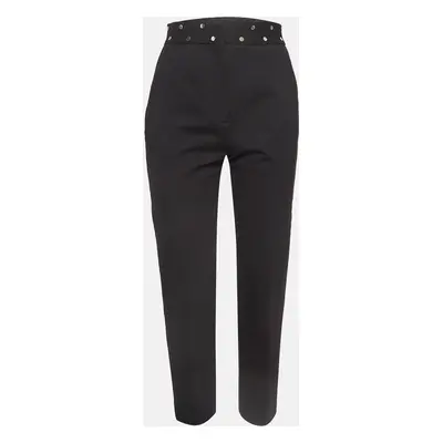 Sandro Black Studded Stretch Crepe Trousers