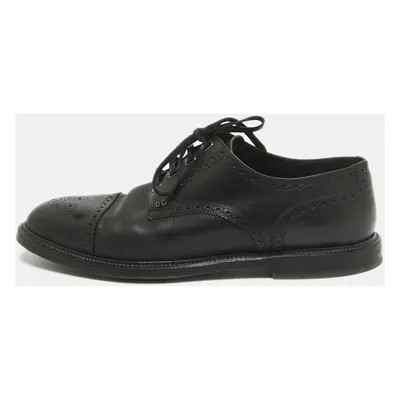 Dolce & Gabbana Black Brogue Leather Lace Up Derby Size