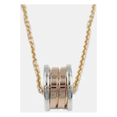 Bvlgari 18K Rose Gold and White Gold B.Zero1 Pendant Necklace