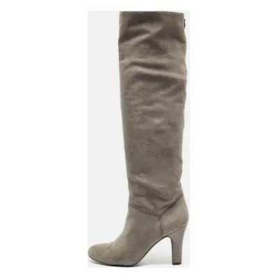 Stella McCartney Grey Suede Knee Length Boots Size