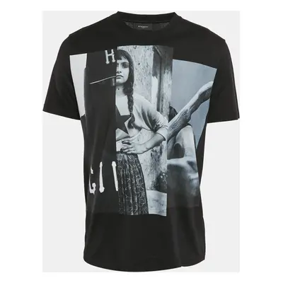 Givenchy Black Printed Cotton Crew Neck T-Shirt