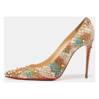 Christian Louboutin Multicolor Python Leather Degraspike Pumps Size 38.5