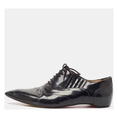 Christian Louboutin Black Patent Leather Lace Up Oxfords Size