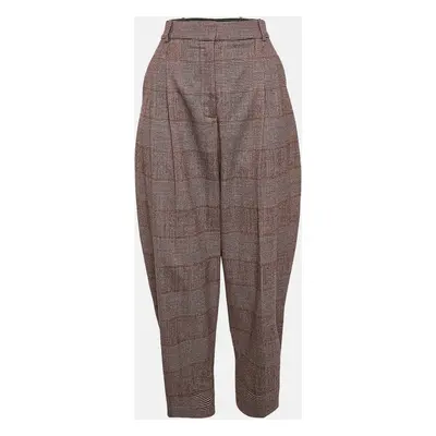 Stella McCartney Pink Houndstooth Wool Cropped Pants