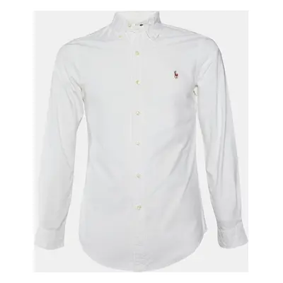 Ralph Lauren White Cotton Slim Fit Button Down Shirt