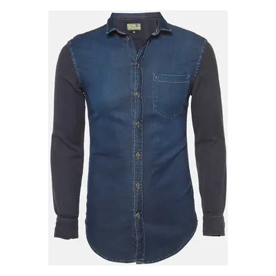 D&G Brad Blue Denim Button Front Full Sleeve Shirt