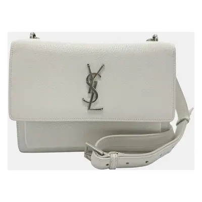 Saint Laurent White Leather Shoulder Bag