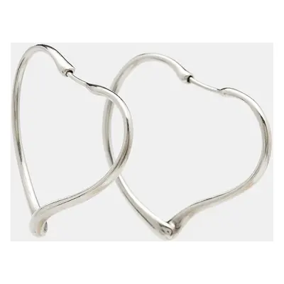 Tiffany & Co. Open Heart Sterling Silver Hoop Earrings