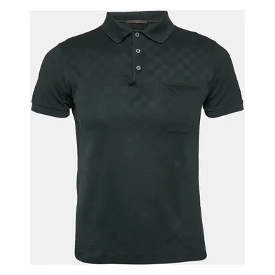 Louis Vuitton Black Damier Cotton Pique Polo T-Shirt