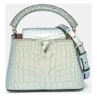 Louis Vuitton Green Holographic Alligator Mini Capucines Bag