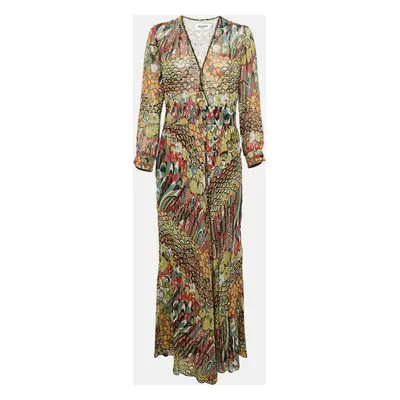 Zadig & Voltaire Multicolor Printed Fil-coupe Silk Roumi Long Dress