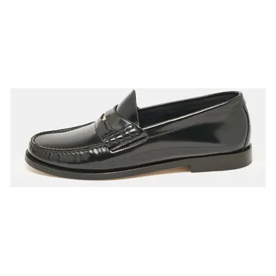 Burberry Black Brushed Leather Rupert Loafers Size