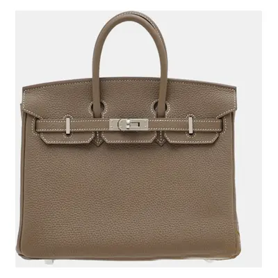 Hermes Etoupe Grey Togo Leather Birkin Bag