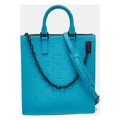 Louis Vuitton Turquoise Monogram Taurillon Leather Sac Plat Cross Bag