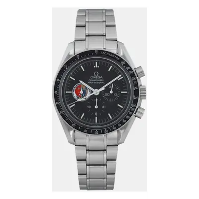 Omega Black Stainless Steel Speedmaster Professional 3597.22 Manual Winding Men's Wristwatch mm