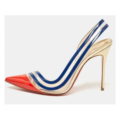 Christian Louboutin Tricolor Patent And PVC Paralili D'orsay Pumps Size