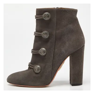 Aquazzura Grey Suede Detail Ankle Boots Size