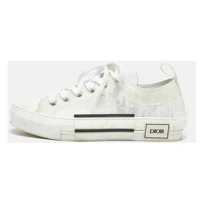 Dior White Oblique Mesh and Rubber B23 Low Top Sneakers Size 37.5