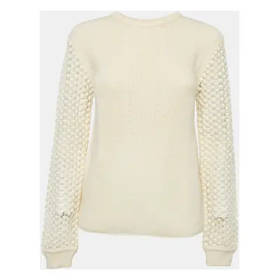 Chloe Natural Cream Wool Sleeve Detail Sweater