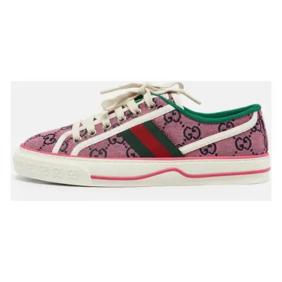 Gucci Pink GG Canvas Tennis Sneakers Size 36.5