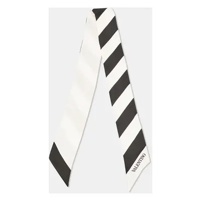 Valentino Black/White Striped Silk Bandeau Scarf