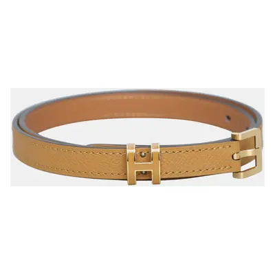 Hermes Brown Epsom Leather Pop H Belt