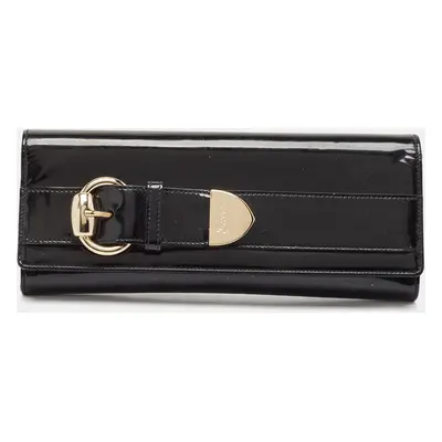 Gucci Black Patent Leather Romy Clutch