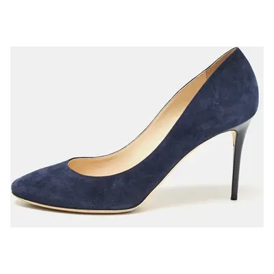 Jimmy Choo Navy Blue Suede Esam Pumps Size