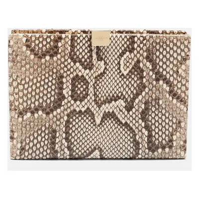 Smythson Beige Python Soho Clutch