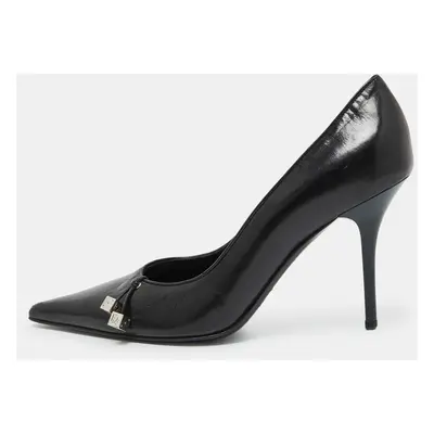 Dior Black Leather Dice Pointed Toe Pumps Size