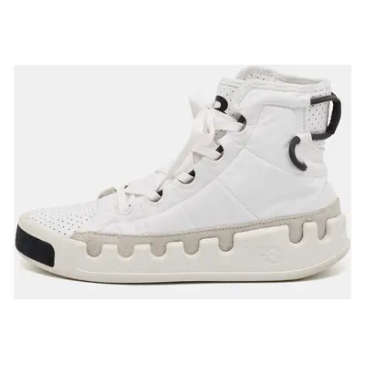 Y-3 White Leather and Nylon Kasabaru High Top Sneakers Size 42.5