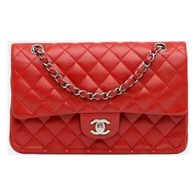 Chanel Red Medium Classic Lambskin Double Flap Bag