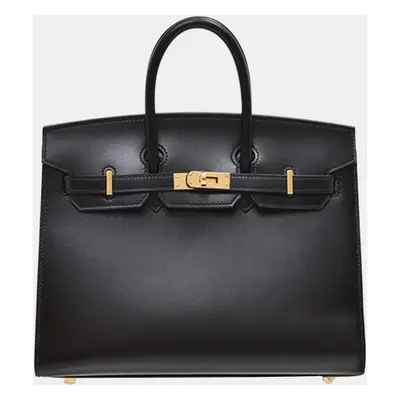 Hermes Black Box Calf Leather Birkin Bag