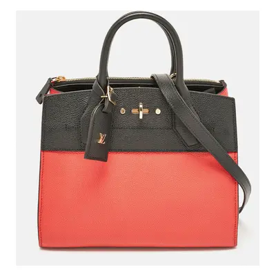 Louis Vuitton Red/Black Leather City Steamer PM Bag