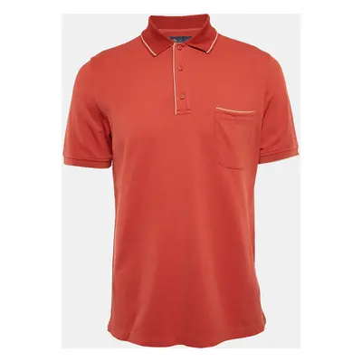 Loro Piana Orange Pique Cotton Polo T-Shirt