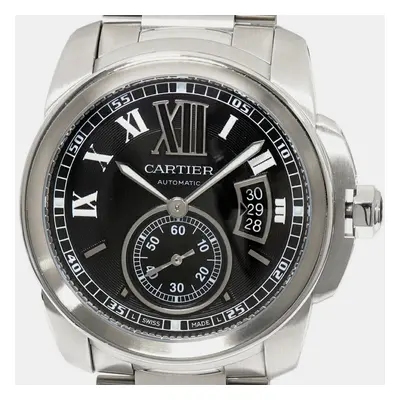 Cartier Black Stainless Steel Calibre de Cartier W7100016 Automatic Men's Wristwatch mm