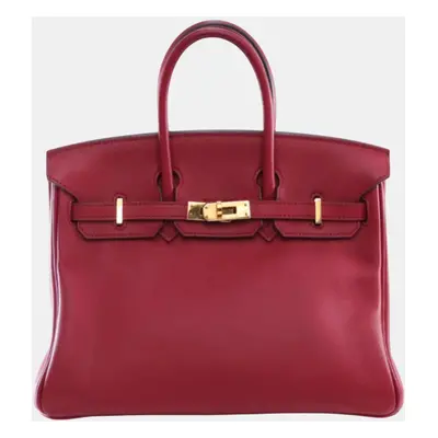 Hermes Rouge Grenat Swift Leather Birkin Bag